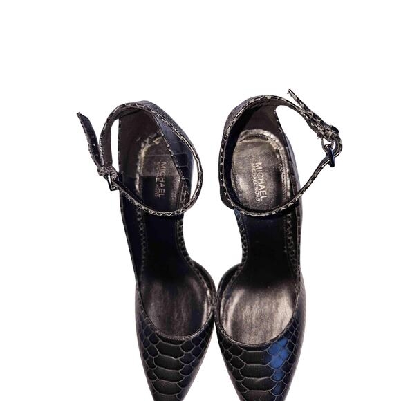 Michael Kors Black Snakeskin Pointed Toe Stiletto Heels Size 9M - Picture 4 of 9